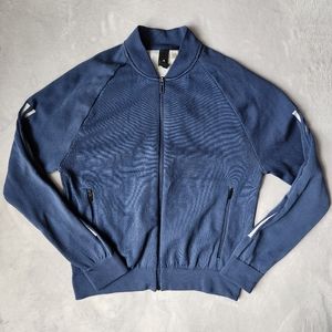 Adidas ID Knit Noble Indigo Bomber Varsity Sports Jacket in Blue, Size M…